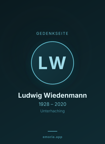 Gedenkportrait von Ludwig Wiedenmann