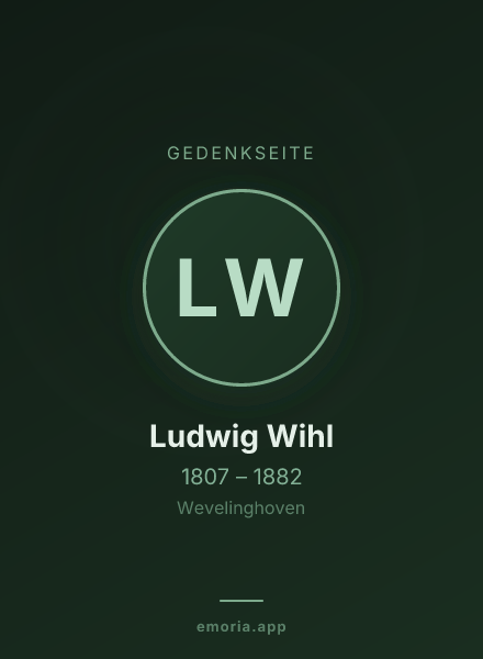 Gedenkportrait von Ludwig Wihl