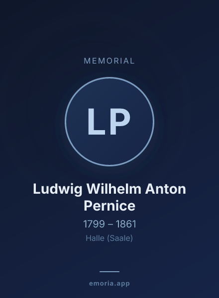 Memorial portrait of Ludwig Wilhelm Anton Pernice