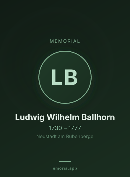 Memorial portrait of Ludwig Wilhelm Ballhorn