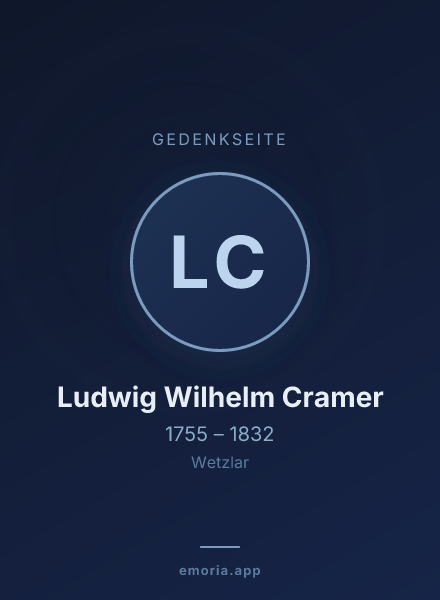 Gedenkportrait von Ludwig Wilhelm Cramer