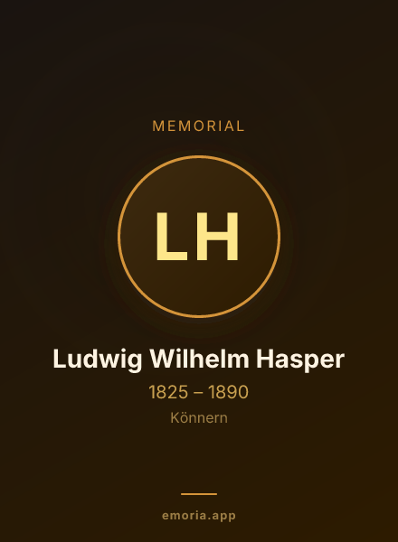 Memorial portrait of Ludwig Wilhelm Hasper