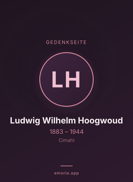 Gedenkportrait von Ludwig Wilhelm Hoogwoud