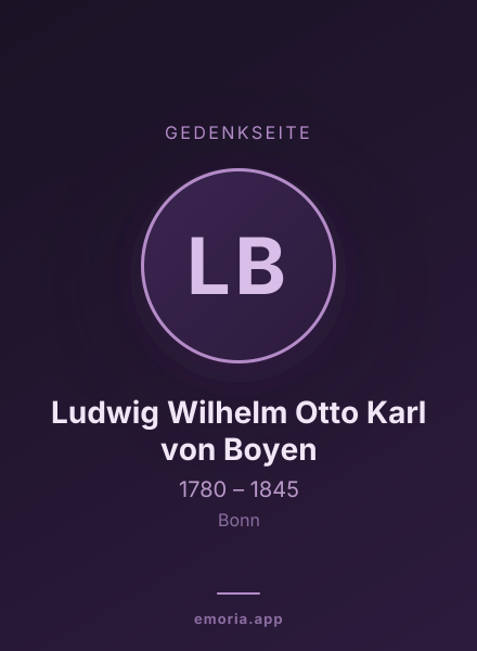 Gedenkportrait von Ludwig Wilhelm Otto Karl von Boyen