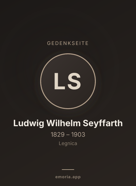 Gedenkportrait von Ludwig Wilhelm Seyffarth