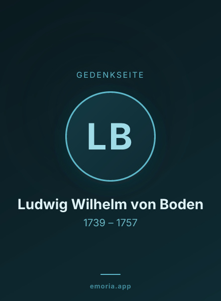 Gedenkportrait von Ludwig Wilhelm von Boden