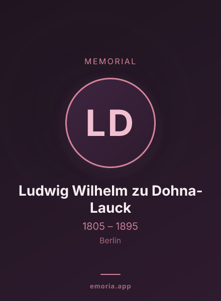 Memorial portrait of Ludwig Wilhelm zu Dohna-Lauck