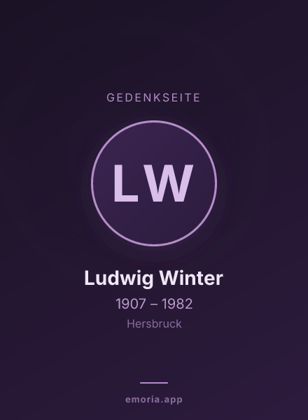 Gedenkportrait von Ludwig Winter