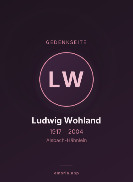 Gedenkportrait von Ludwig Wohland
