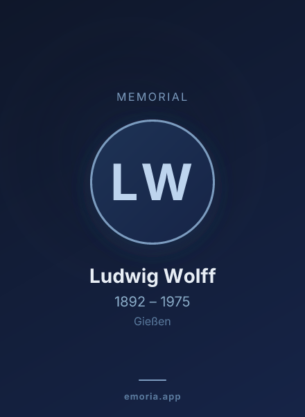 Memorial portrait of Ludwig Wolff