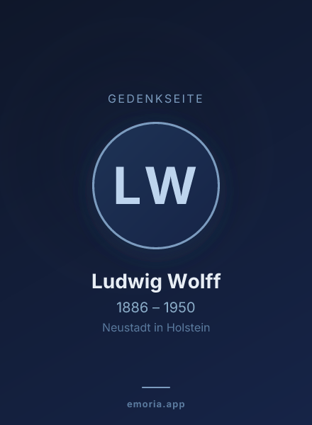 Gedenkportrait von Ludwig Wolff