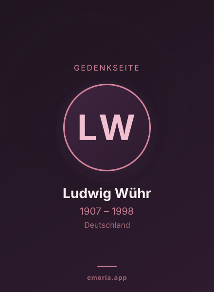 Gedenkportrait von Ludwig Wühr