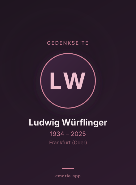 Gedenkportrait von Ludwig Würflinger