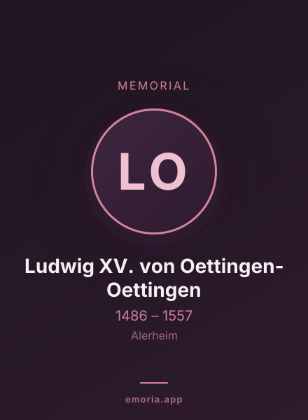 Memorial portrait of Ludwig XV. von Oettingen-Oettingen