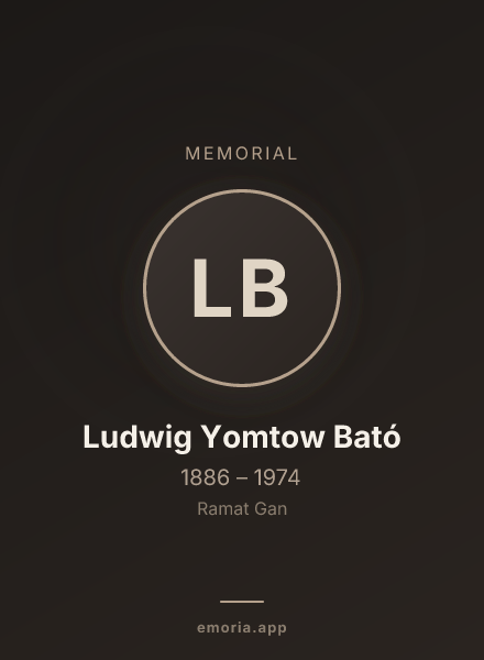 Memorial portrait of Ludwig Yomtow Bató