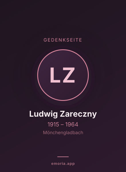 Gedenkportrait von Ludwig Zareczny