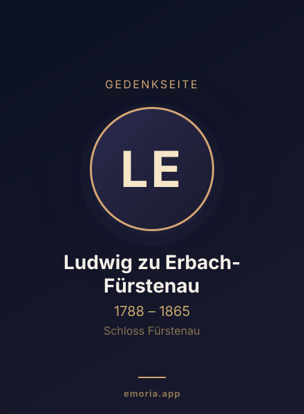 Gedenkportrait von Ludwig zu Erbach-Fürstenau