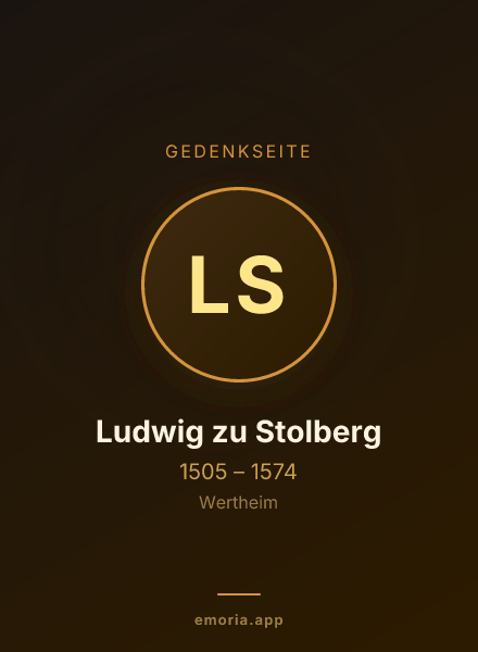 Gedenkportrait von Ludwig zu Stolberg