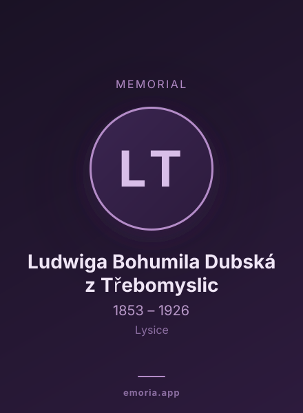 Memorial portrait of Ludwiga Bohumila Dubská z Třebomyslic