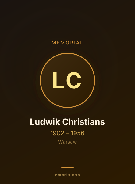 Memorial portrait of Ludwik Christians