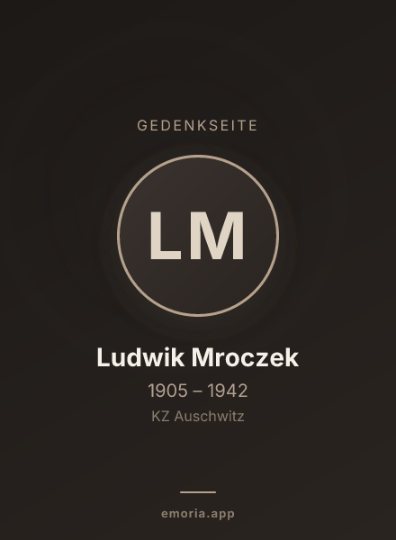 Gedenkportrait von Ludwik Mroczek