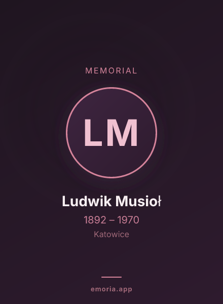 Memorial portrait of Ludwik Musioł