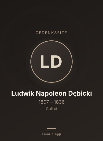 Gedenkportrait von Ludwik Napoleon Dębicki