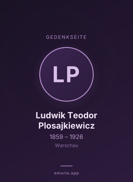 Gedenkportrait von Ludwik Teodor Plosajkiewicz