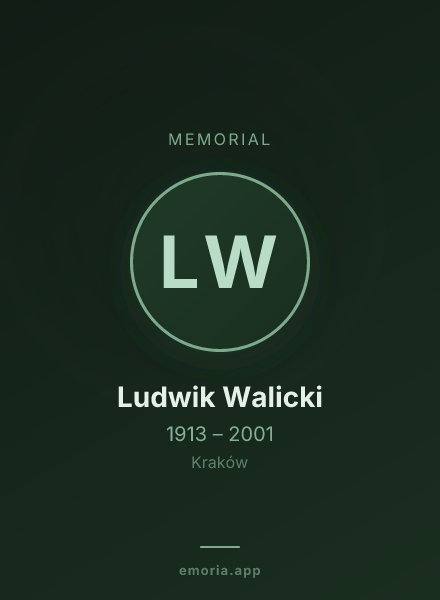 Memorial portrait of Ludwik Walicki
