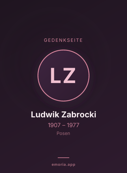 Gedenkportrait von Ludwik Zabrocki