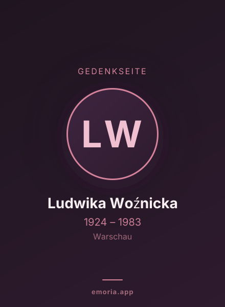 Gedenkportrait von Ludwika Woźnicka