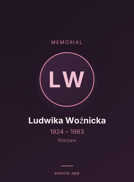 Memorial portrait of Ludwika Woźnicka