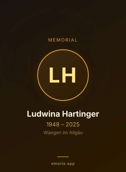 Memorial portrait of Ludwina Hartinger