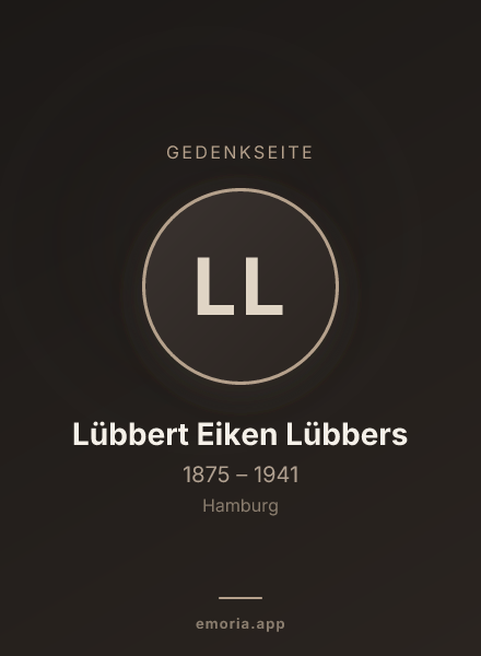 Gedenkportrait von Lübbert Eiken Lübbers