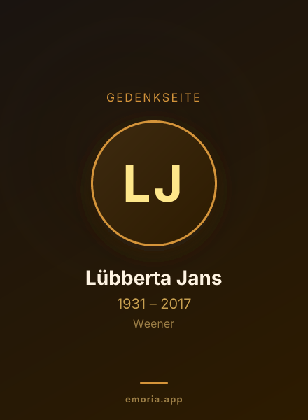 Gedenkportrait von Lübberta Jans
