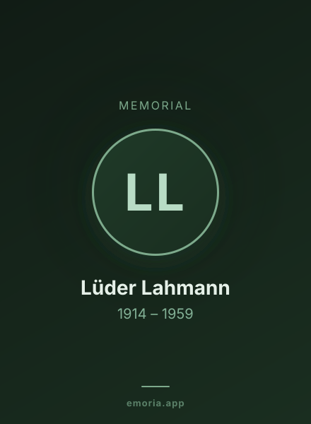 Memorial portrait of Lüder Lahmann