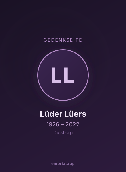 Gedenkportrait von Lüder Lüers