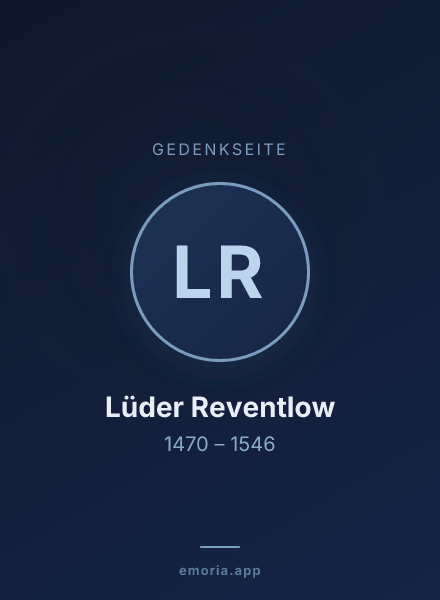 Gedenkportrait von Lüder Reventlow
