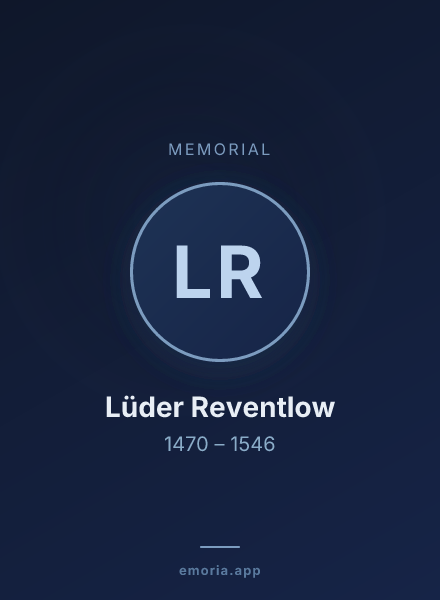 Memorial portrait of Lüder Reventlow