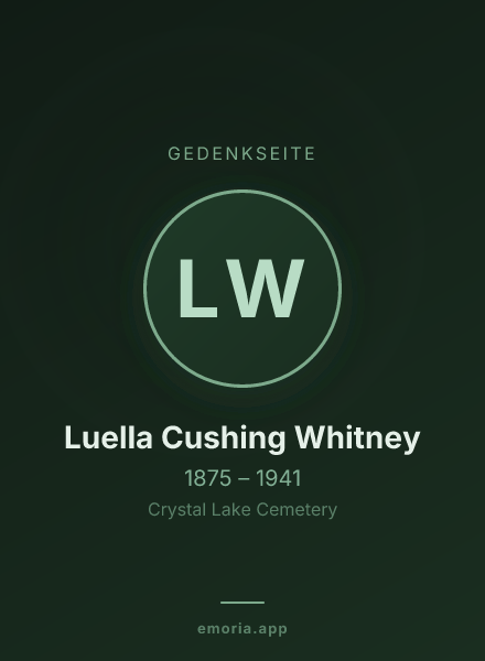 Gedenkportrait von Luella Cushing Whitney