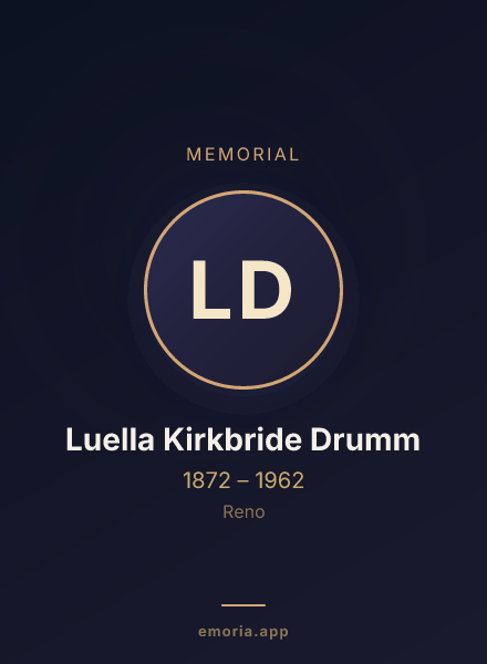 Memorial portrait of Luella Kirkbride Drumm