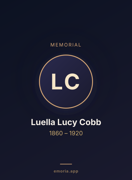 Memorial portrait of Luella Lucy Cobb