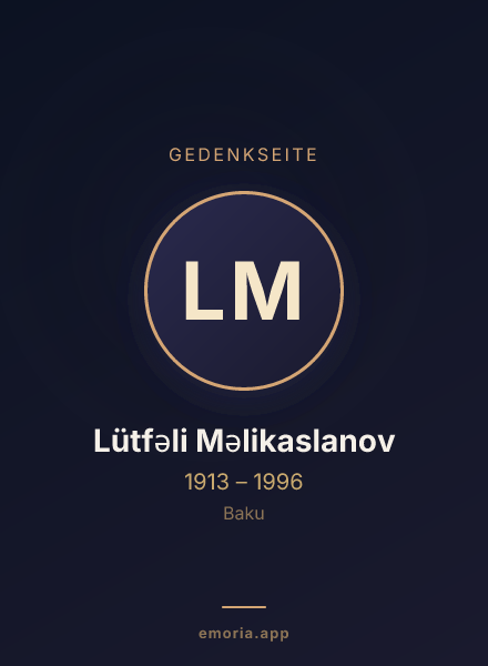 Gedenkportrait von Lütfəli Məlikaslanov