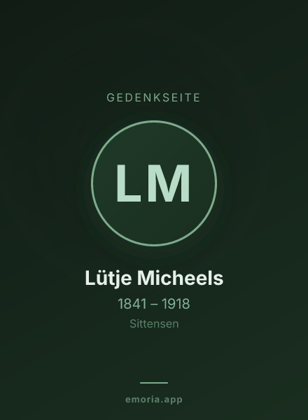 Gedenkportrait von Lütje Micheels
