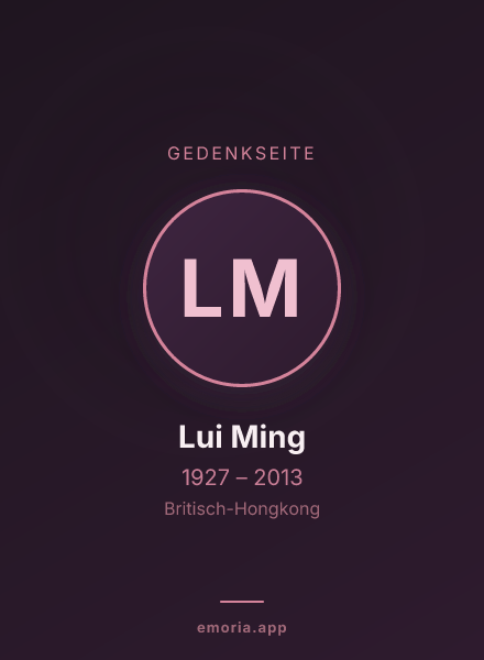 Gedenkportrait von Lui Ming