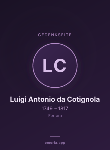 Gedenkportrait von Luigi Antonio da Cotignola