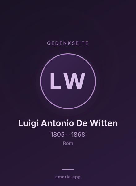 Gedenkportrait von Luigi Antonio De Witten