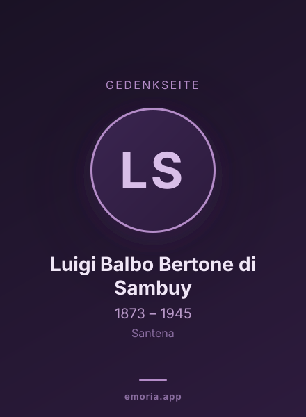 Gedenkportrait von Luigi Balbo Bertone di Sambuy