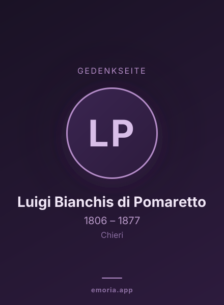 Gedenkportrait von Luigi Bianchis di Pomaretto