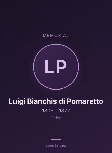 Memorial portrait of Luigi Bianchis di Pomaretto